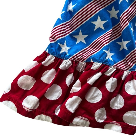Jelly the Pug Fourth of July Patriotic Ruffle Dress in Red White Blue 24 Months - Picture 3 of 13